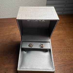 Diamond Accent Loop Heart Stud Earrings in 10K Rose Gold